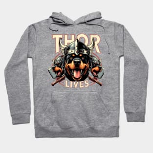 Rottweiler Viking Thor Lives Nordic Theme Hoodie